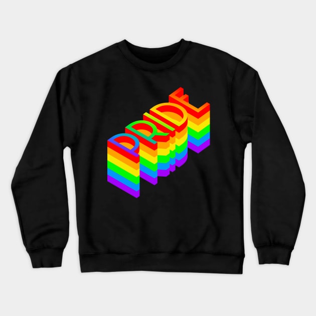 Pride Rainbow Layered Text design Crewneck Sweatshirt by Luxinda
